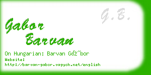 gabor barvan business card